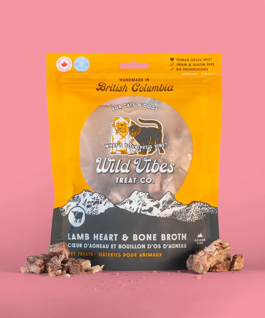 WILD VIBES FREEZE DRIED LAMB HEART &amp; BONE BROTH 80g