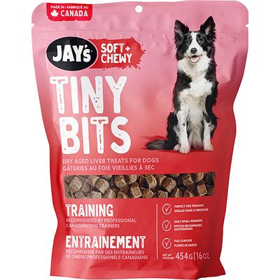 JAY&#39;S SOFT &amp; CHEWY TINY BITS TRAINING TREATS PORK LIVER RECIPE 454g/16oz