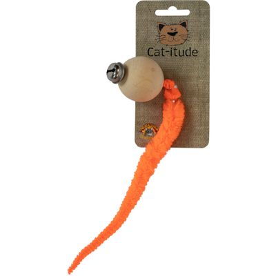 AMAZING PET PRODUCTS CAT-ITUDE CATERPILLAR BALL WITH BELL ASSORTED COLOURS