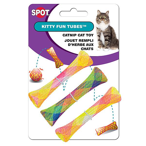 SPOT KITTY FUN TUBES WITH CATNIP 3.25&quot; 3pk