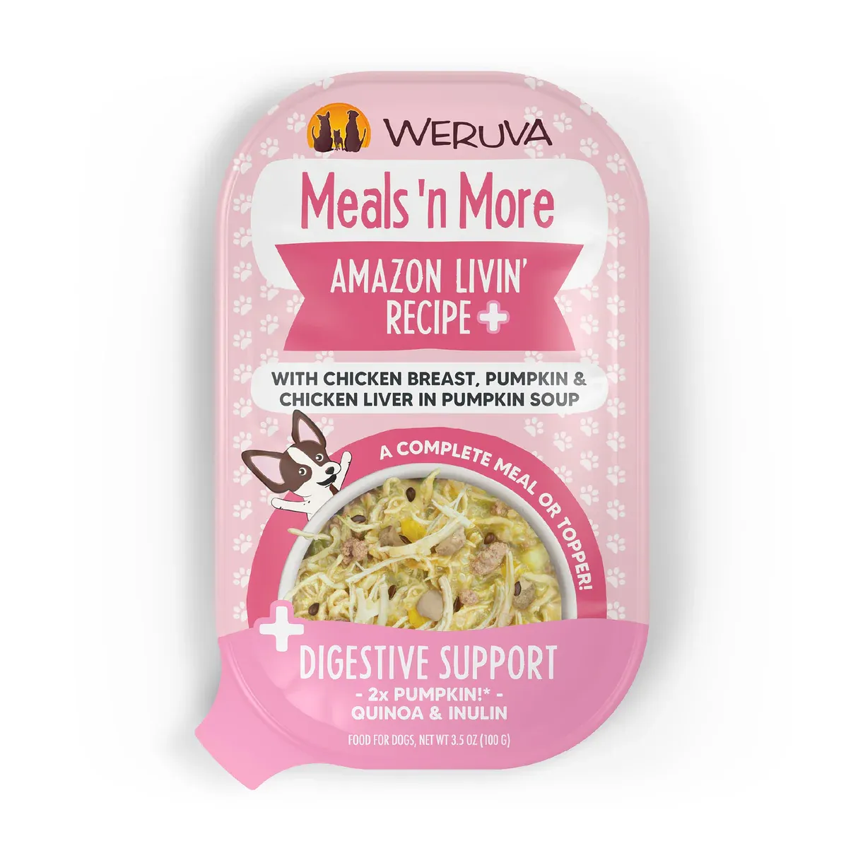 WERUVA DOG MEALS&#39;N MORE AMAZON LIVIN&#39; +DIGESTIVE SUPPORT 3.5oz/100g