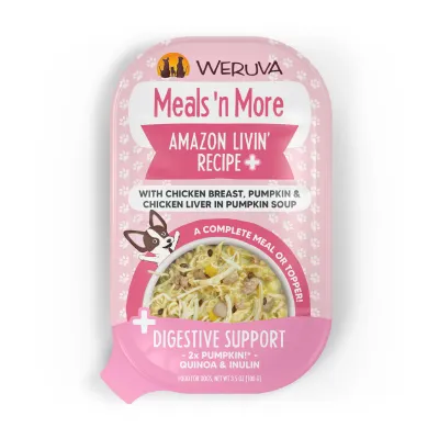 WERUVA DOG MEALS&#39;N MORE AMAZON LIVIN&#39; +DIGESTIVE SUPPORT 3.5oz/100g