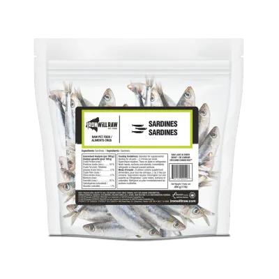 IRON WILL FROZEN SARDINES 1lb/454g