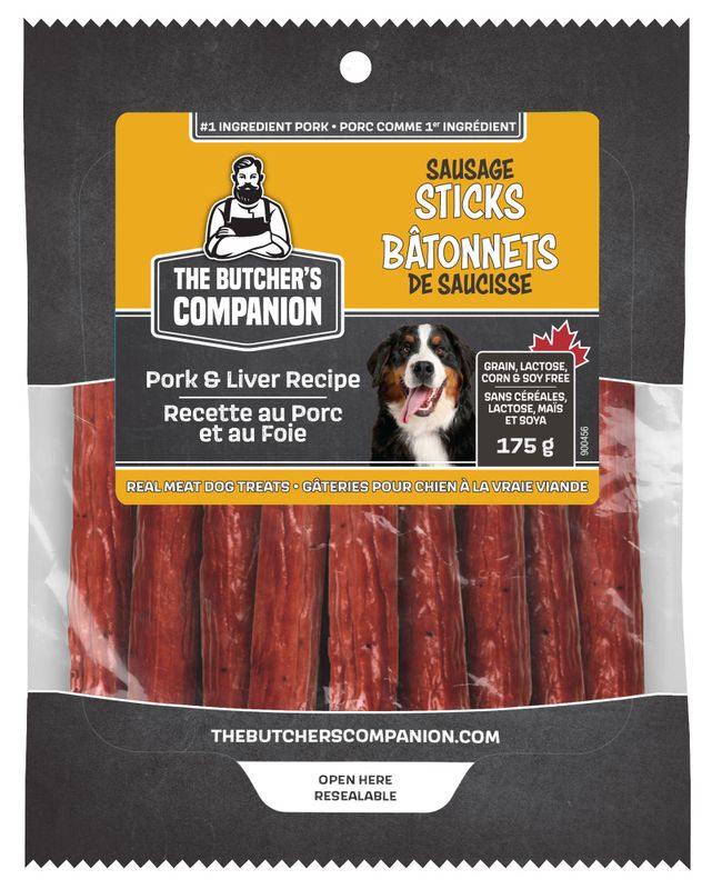 BUTCHERS COMPANION PORK &amp; LIVER SAUSAGE STICKS 175g 11pk