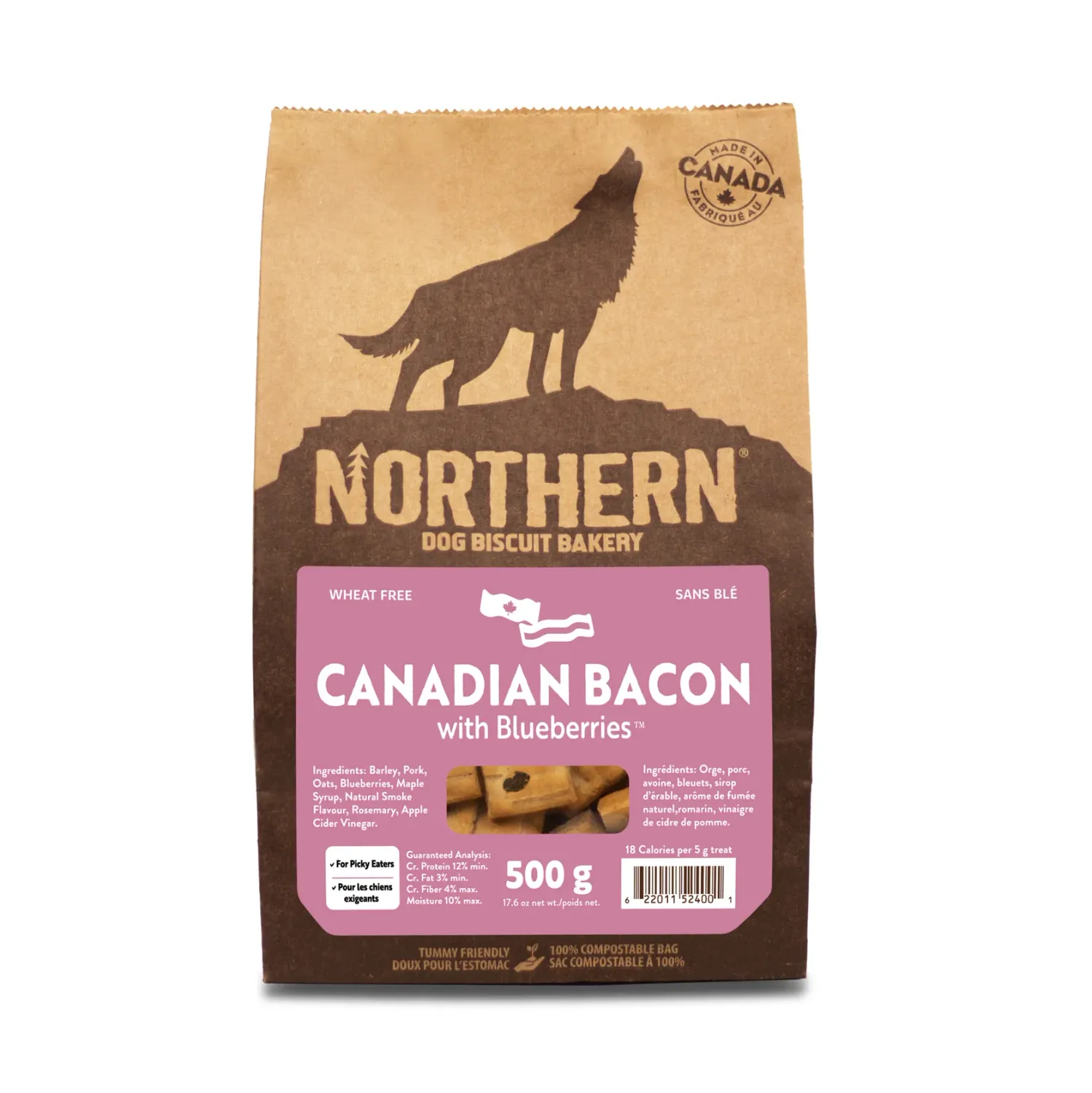 NORTHERN BISCUIT CANADIAN BACON WITH BLUEBERRIES 500g/17.6oz