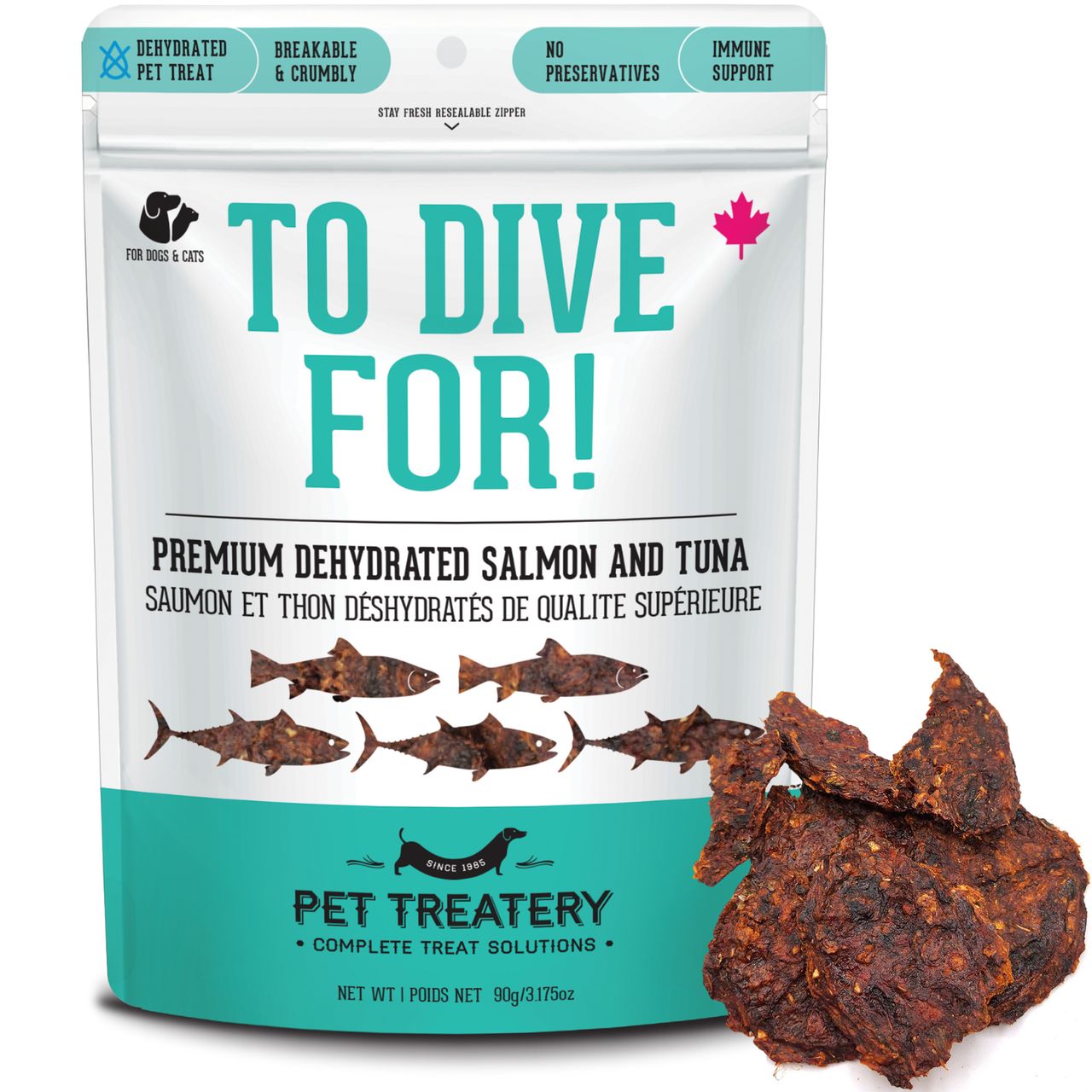 PET TREATERY TO DIVE FOR! SALMON &amp; TUNA 90g