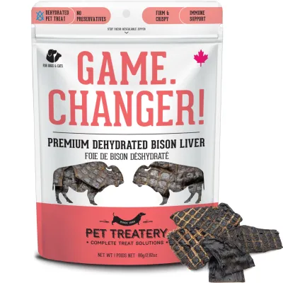 PET TREATERY GAME. CHANGER! DEHYDRATED BISON LIVER 80g