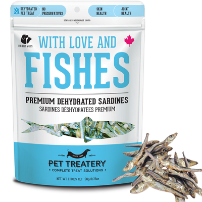 PET TREATERY WITH LOVE AND FISHES DEHYDRATED SARDINES 210g