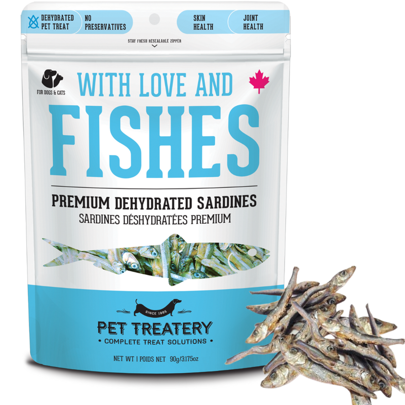 PET TREATERY WITH LOVE AND FISHES DEHYDRATED SARDINES 400g