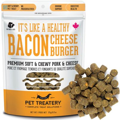 PET TREATERY HEALTHY BACON CHEESEBURGER PORK &amp; CHEESE 175g
