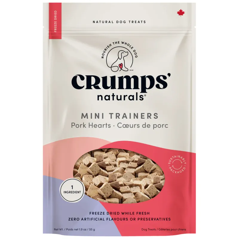 CRUMPS FREEZE DRIED MINI TRAINERS PORK HEARTS 55g