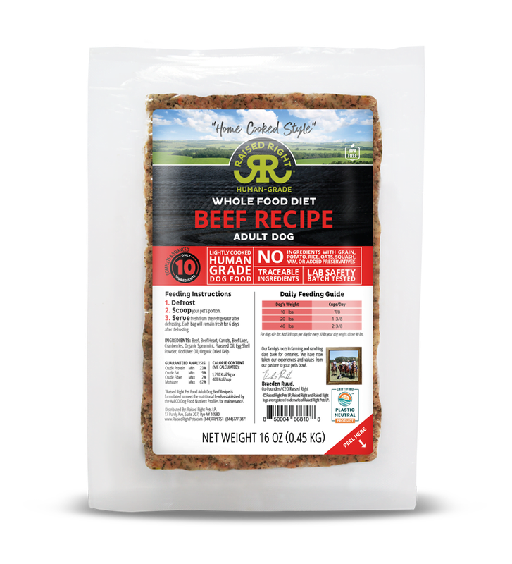RAISED RIGHT DOG ORIGINAL BEEF RECIPE 16oz