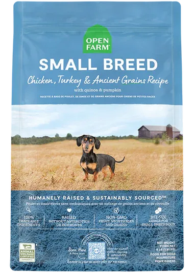 OPEN FARM DOG ANCIENT GRAIN SMALL BREED CHICKEN &amp; TURKEY 11lb/5kg