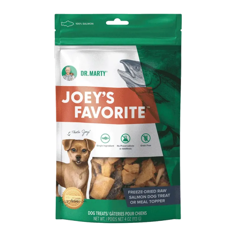 DR. MARTY DOG JOEY&#39;S FAVOURITE FREEZE DRIED SALMON 113g/4oz