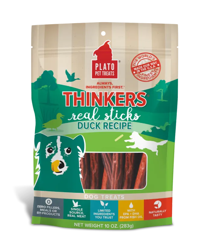 PLATO THINKERS REAL STICKS DUCK RECIPE 283g/10oz