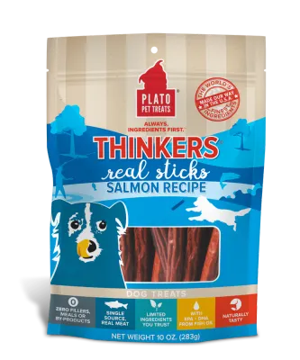 PLATO THINKERS REAL STICKS SALMON RECIPE 283g/10oz