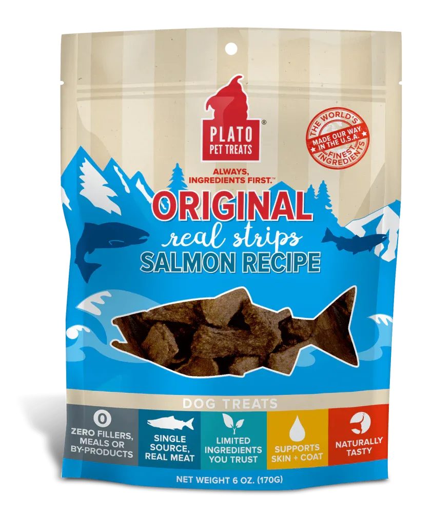 PLATO ORIGINAL REAL STRIPS SALMON RECIPE 170g/6oz