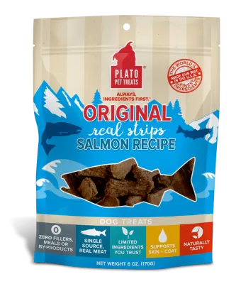 PLATO ORIGINAL REAL STRIPS SALMON RECIPE 170g/6oz