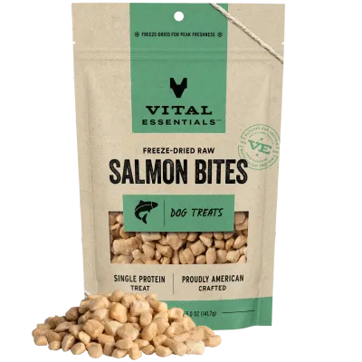 VITAL ESSENTIALS FREEZE DRIED SALMON BITES 5oz
