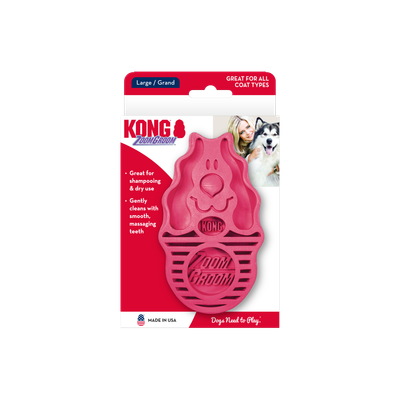 KONG ZOOMGROOM RASPBERRY LARGE