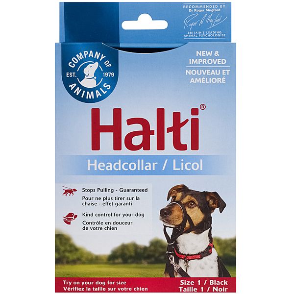 COMPANY OF ANIMALS HALTI NYLON HEAD COLLAR BLACK SIZE 1