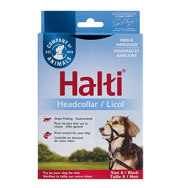 COMPANY OF ANIMALS HALTI NYLON HEAD COLLAR BLACK SIZE 0