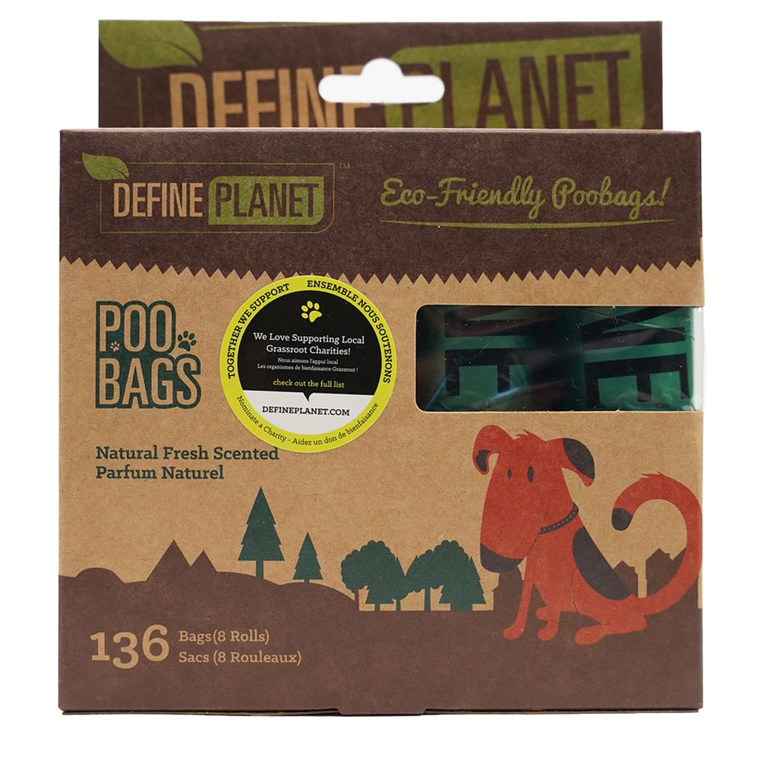 DEFINE PLANET NATURALLY FRESH SCENTED POO BAGS 8 ROLLS 136 BAGS