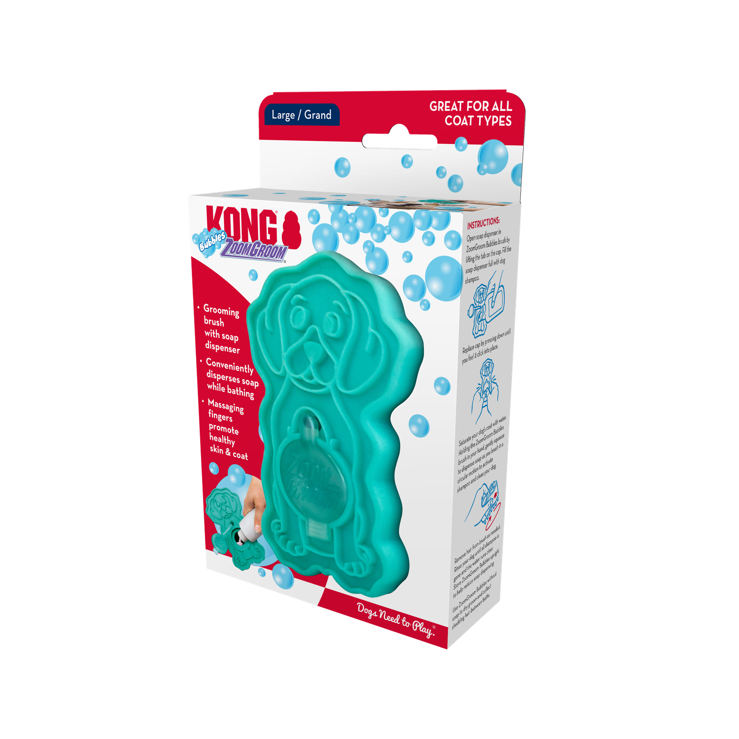 KONG ZOOMGROOM BUBBLES LARGE
