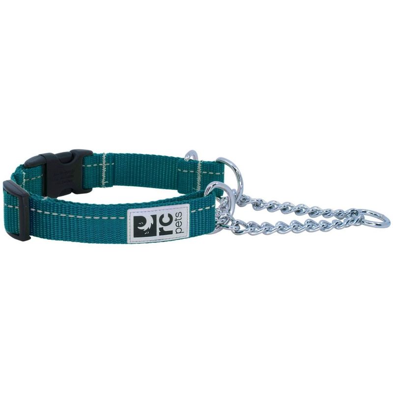 RC PETS PRIMARY TRAINING CLIP COLLAR DARK TEAL 1&quot; WIDE MEDIUM 14&quot;-19&quot;
