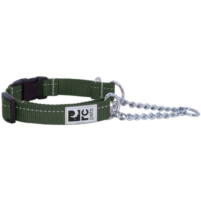 RC PETS PRIMARY TRAINING CLIP COLLAR DARK OLIVE 1&quot; WIDE MEDIUM 14&quot;-19&quot;