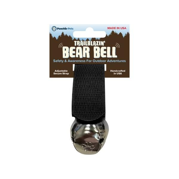 POOCHIE PETS TRAILBLAZIN BEAR BELL BLACK STRAP SMALL