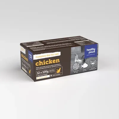 HEALTHY PAWS CAT CHICKEN DINNER 3.5oz/100g x12