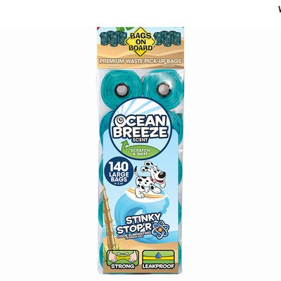 BAGS ON BOARD OCEAN BREEZE SCENTED 9&quot;x14&quot; 140ct