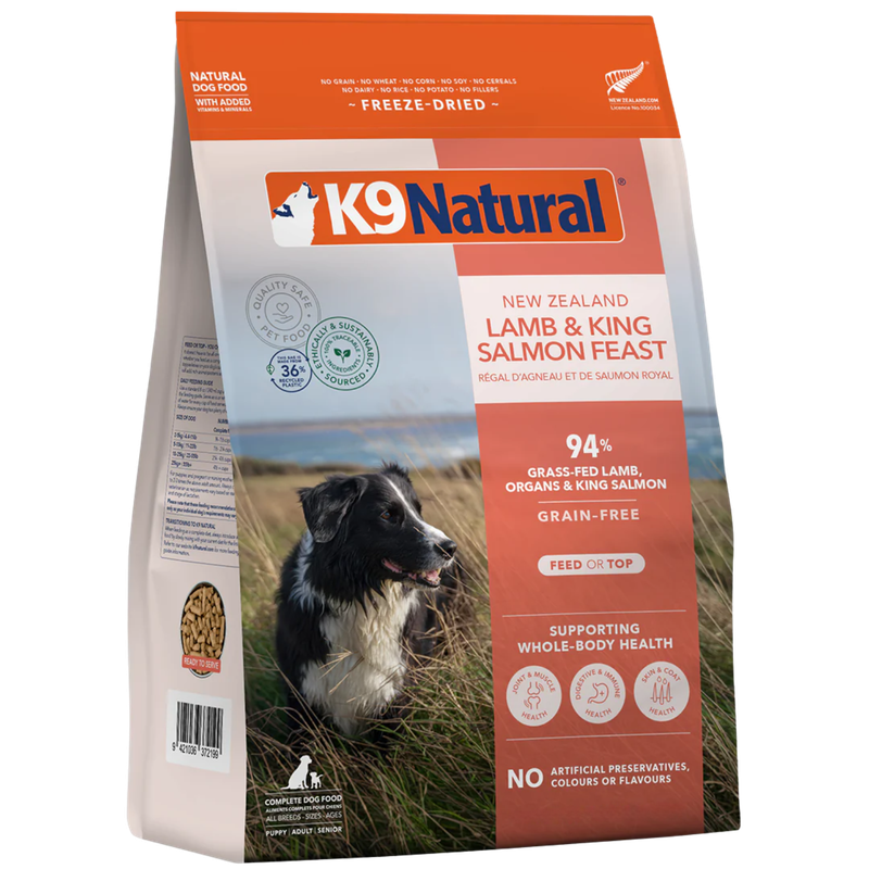 K9 NATURAL FREEZE DRIED LAMB &amp; SALMON FEAST 17.6oz/500g