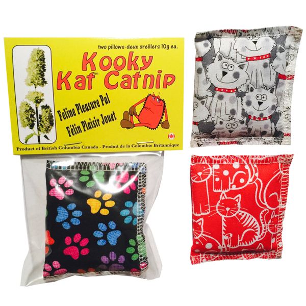 KOOKY KAT CATNIP FABRIC PILLOW 2pk
