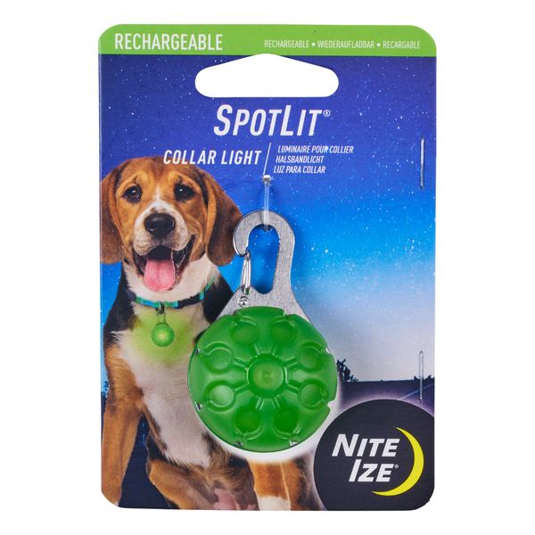 NITE IZE SPOTLIT RECHARGEABLE COLLAR LIGHT GREEN