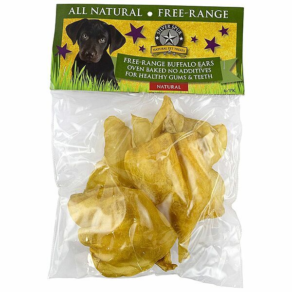 SILVER SPUR FREE RANGE BUFFALO EARS NATURAL 6pk