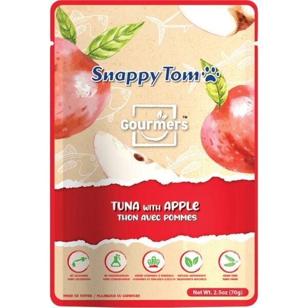 SNAPPY TOM GOURMERS TUNA WITH APPLE 2.5oz/70g