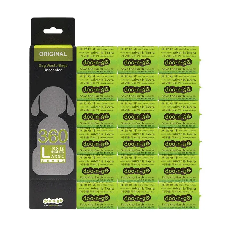 DOO-N-GO ORIGINAL DOG WASTE BAGS UNSCENTED 10&quot;x12&quot; 360ct