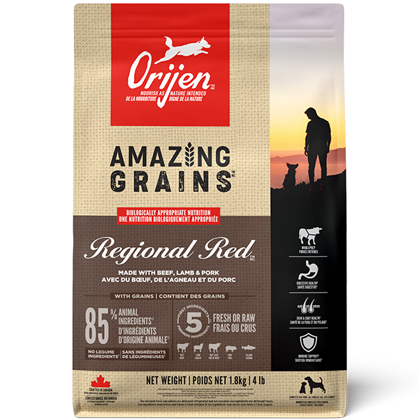 ORIJEN DOG AMAZING GRAINS REGIONAL RED 4lb/1.8kg