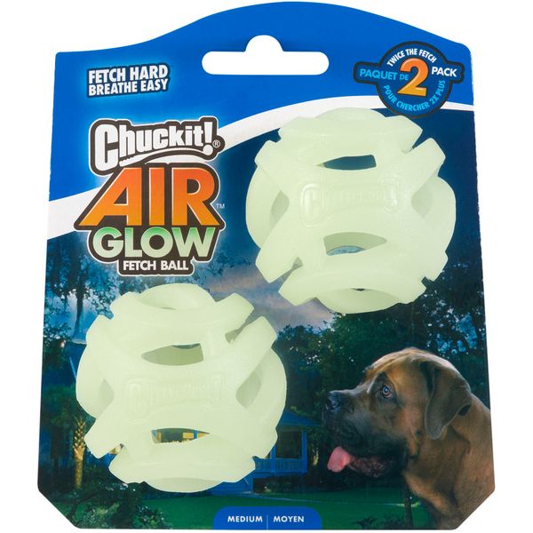 CHUCKIT! AIR GLOW FETCH BALL MEDIUM 2pk