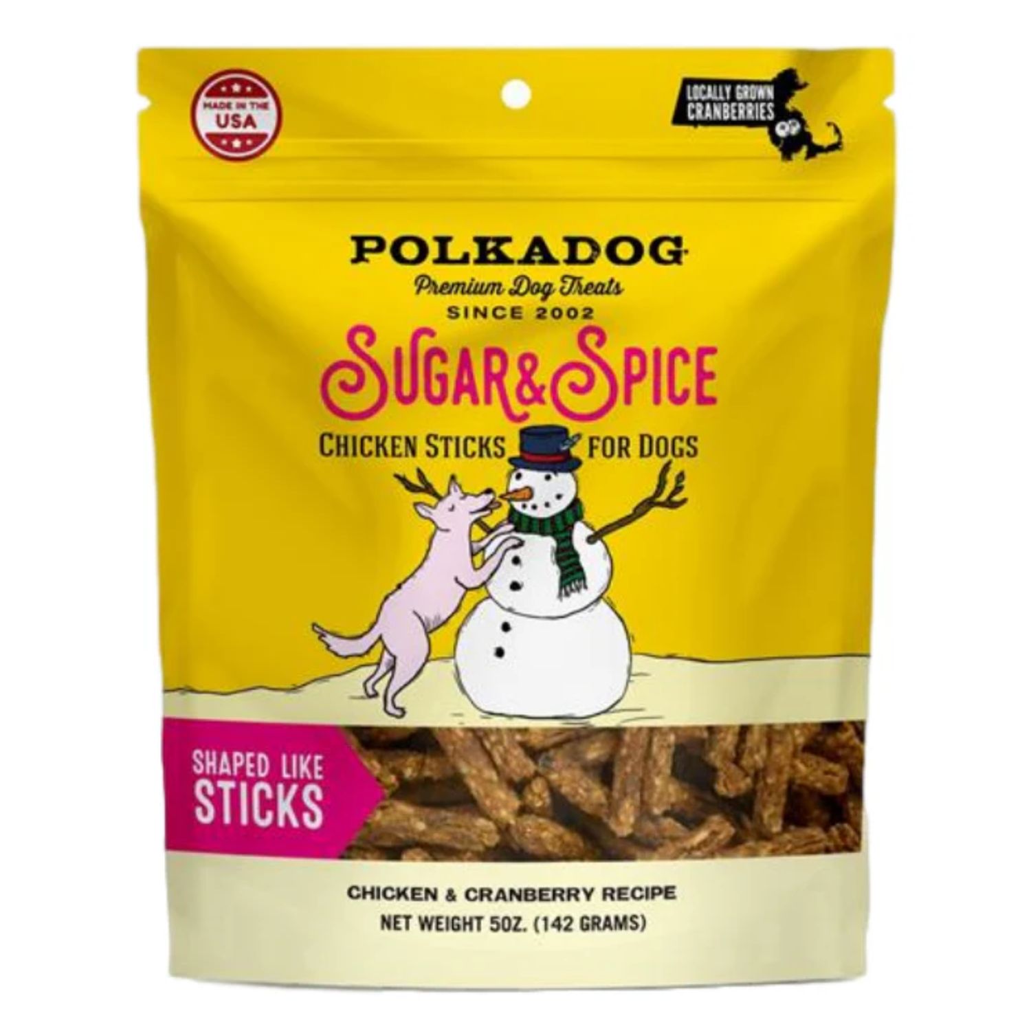 POLKADOG SUGAR &amp; SPICE STICKS CHICKEN &amp; CRANBERRY RECIPE 5oz
