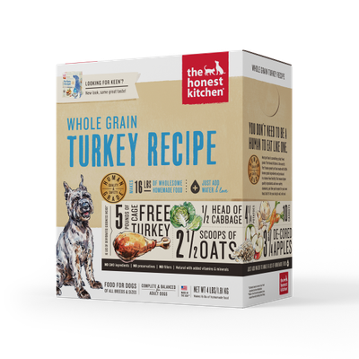 THE HONEST KITCHEN DEHYDRATED WHOLE GRAIN TURKEY RECIPE 4lb
