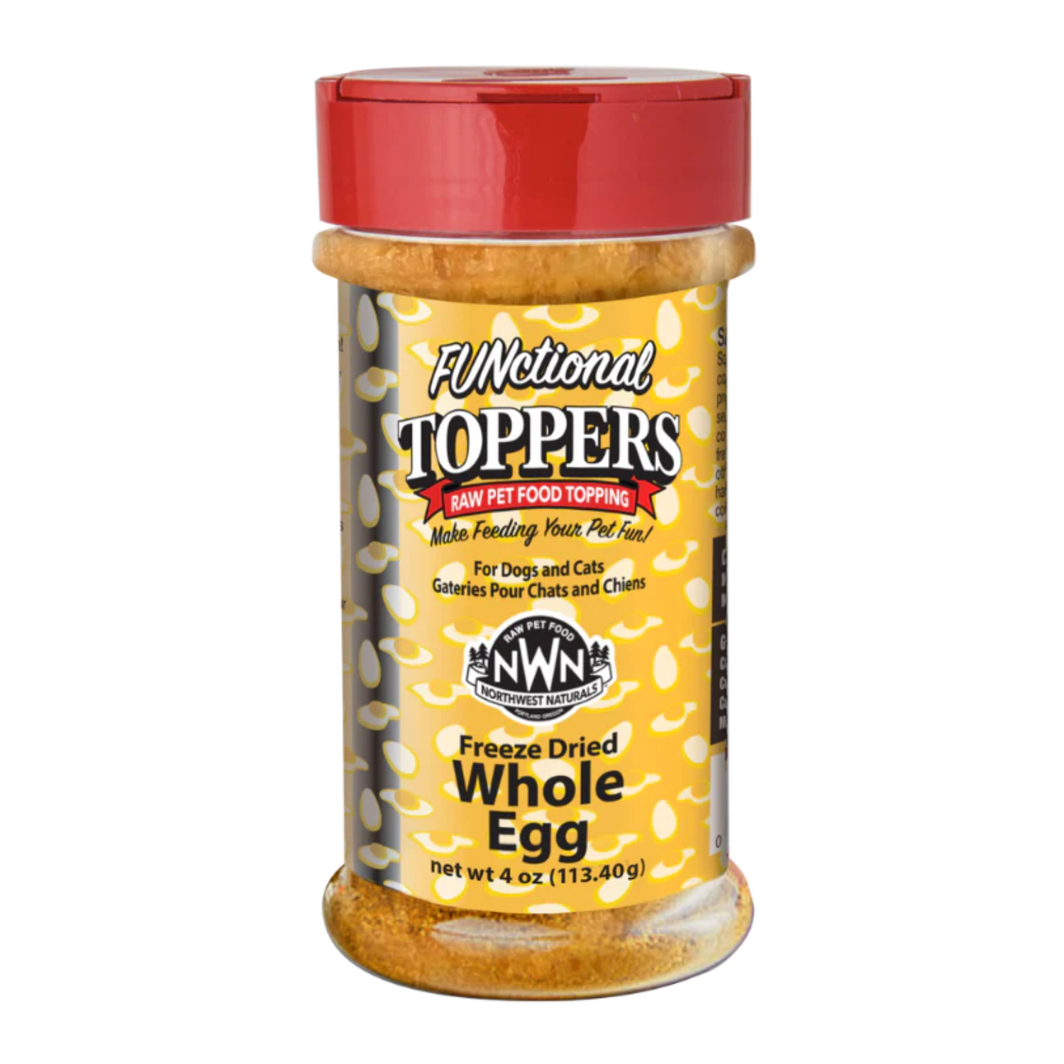 NORTHWEST NATURALS FREEZE DRIED WHOLE EGG FUNCTIONAL TOPPER 4oz
