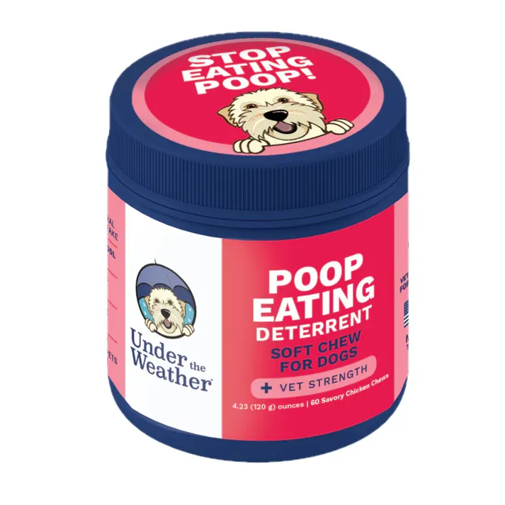 Under The Weather Dog Poop Eating Deterrent Soft Chew Vet Strength 60ct 4.23oz/120g