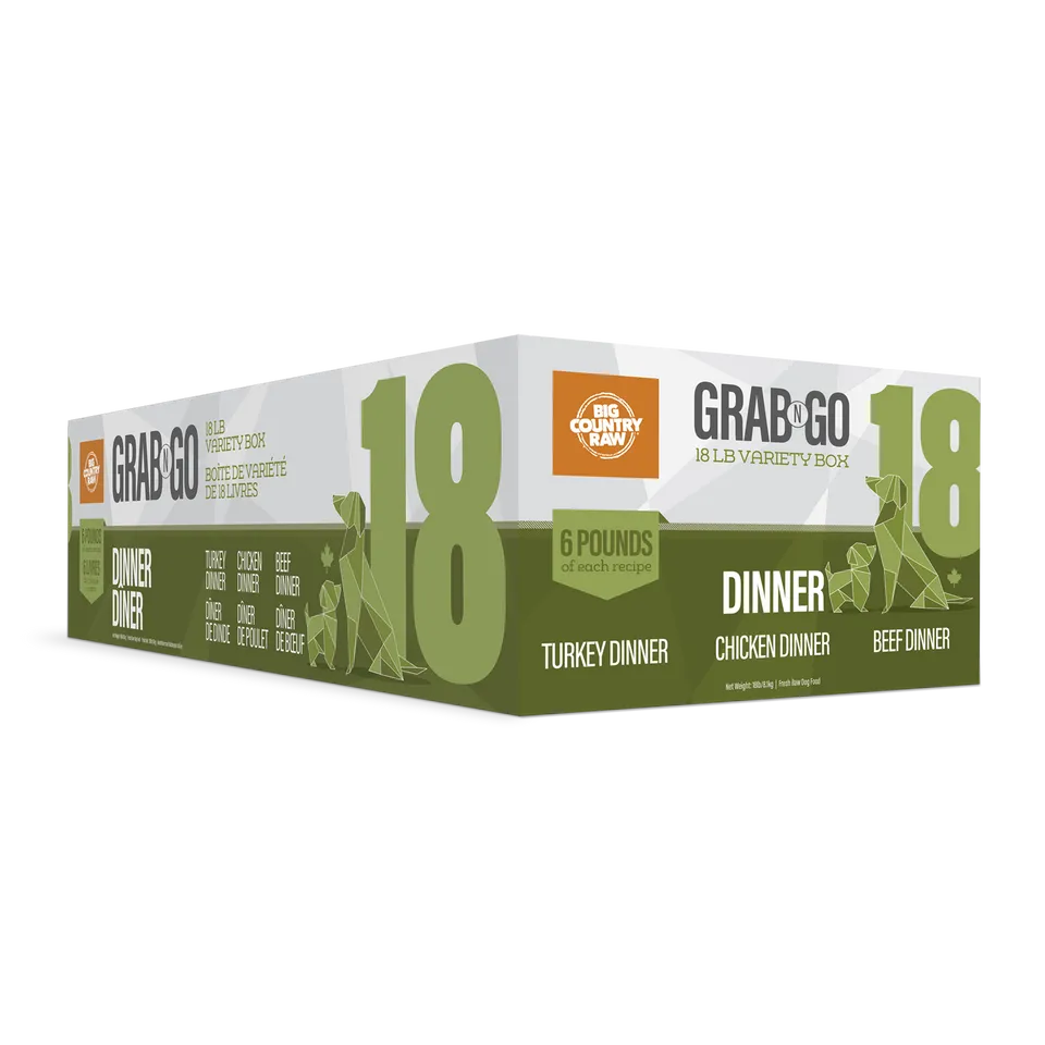 Big Country Raw Grab N Go Dinner 18Lb/8.1Kg