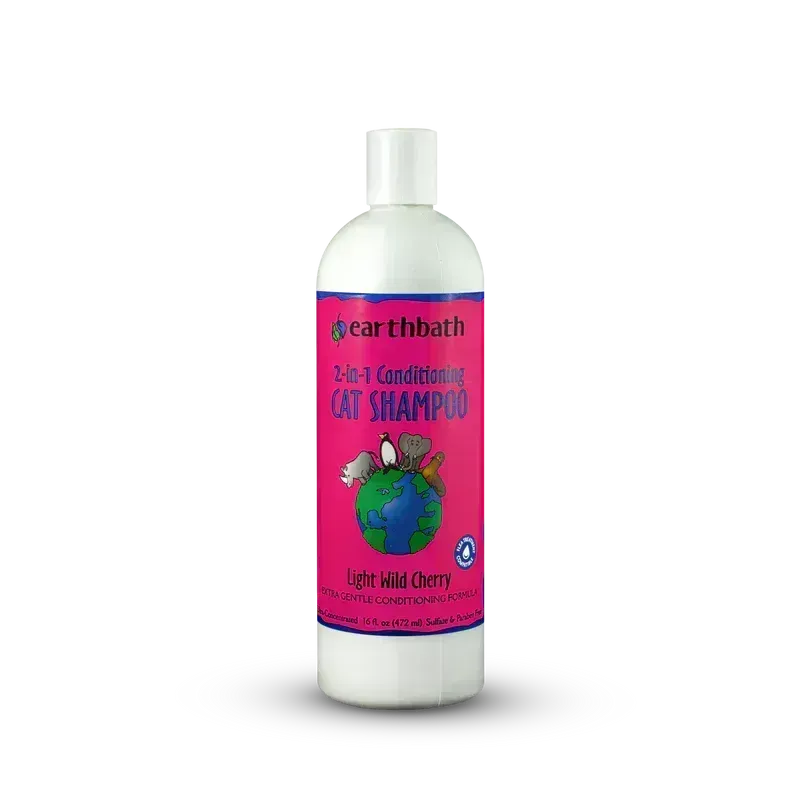 Earthbath Cat 2 In 1 Conditioning Shampoo Light Wild Cherry 16fl oz