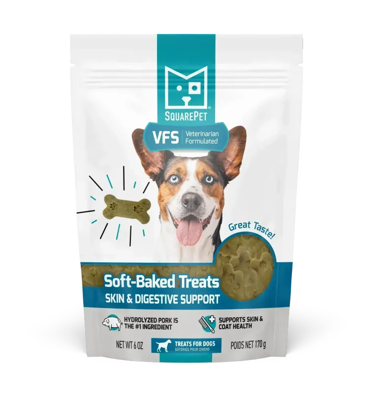 Square Pet Soft-Baked Treats Skin &amp; Digestive Support 6oz/170g