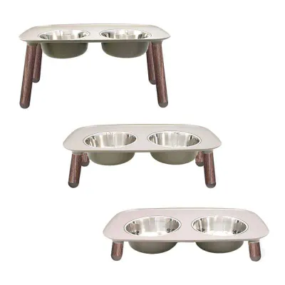 MESSY MUTTS WOODEN LEGS ELEVATED FEEDER