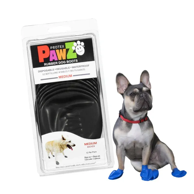PAWZ DISPOSABLE BOOTS MEDIUM 3" BLACK 12pk